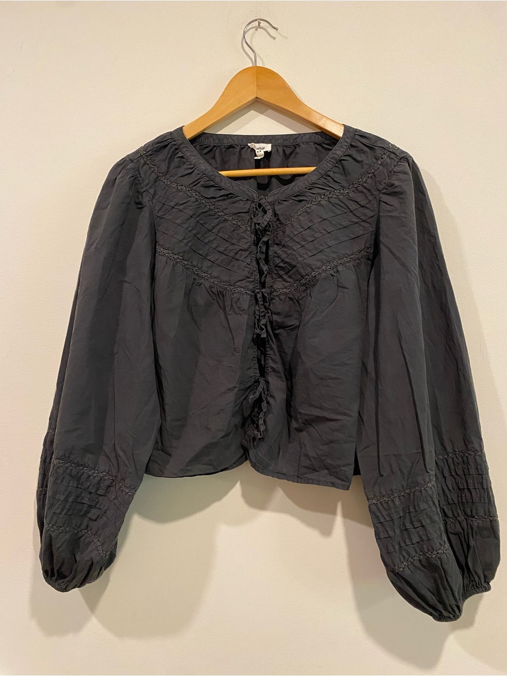 AERIE tie-front top